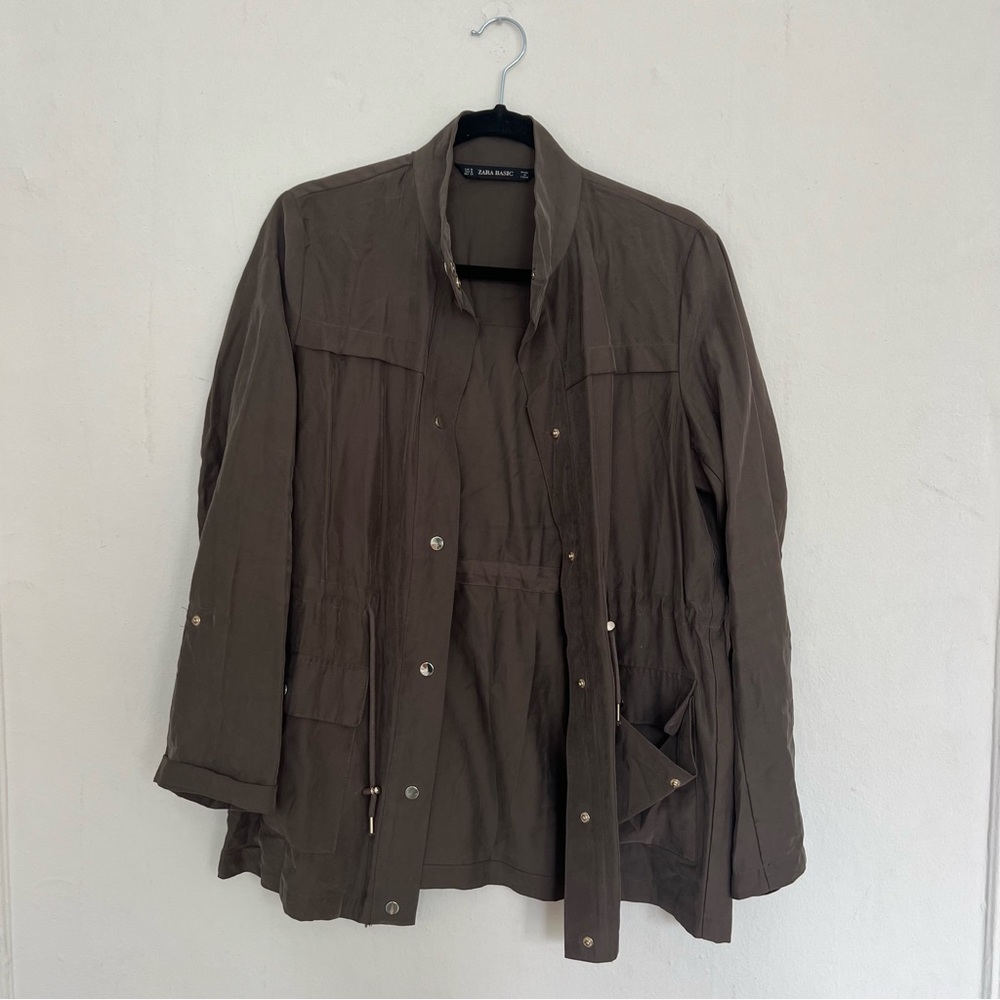 Zara Khaki Drape Jacket